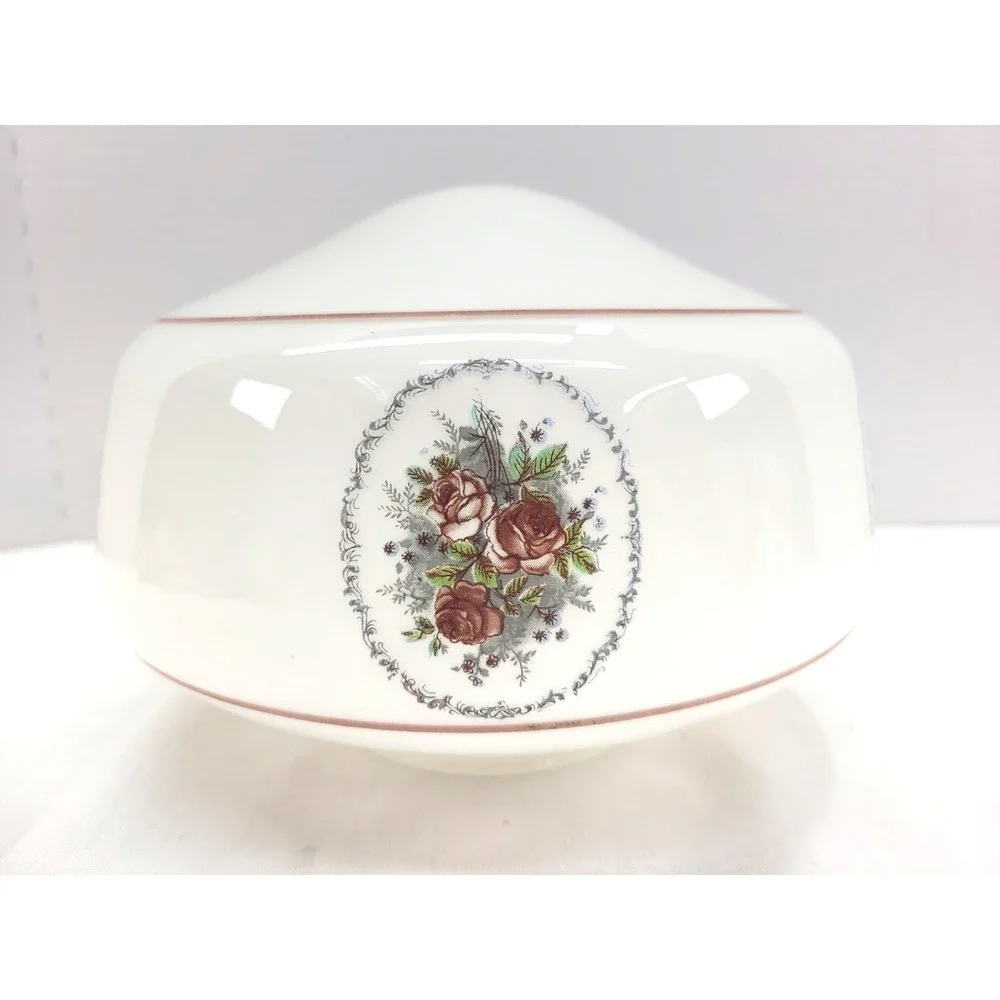 Vintage Floral Milk Glass Ceiling Light Fixture Acorn Globe‎ 3 7/8